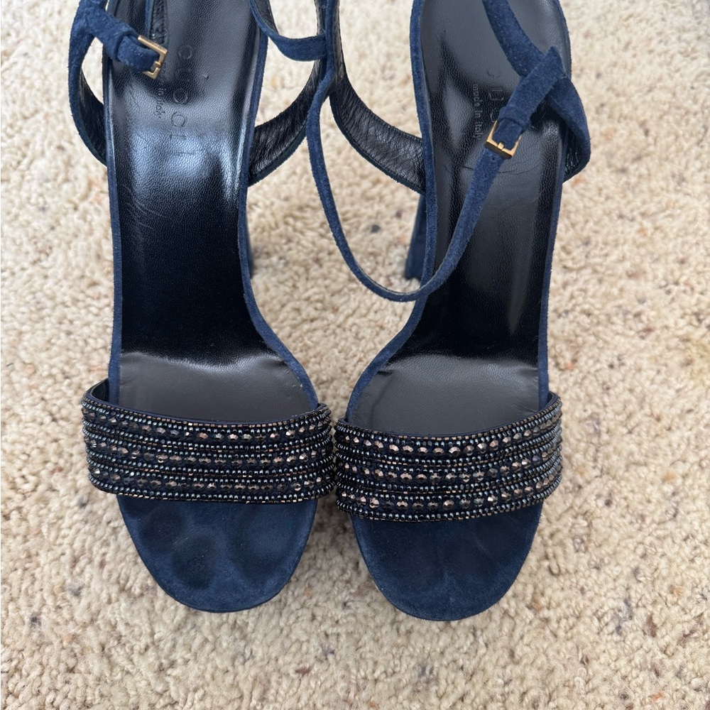 Elegant Navy Blue Strappy Heels